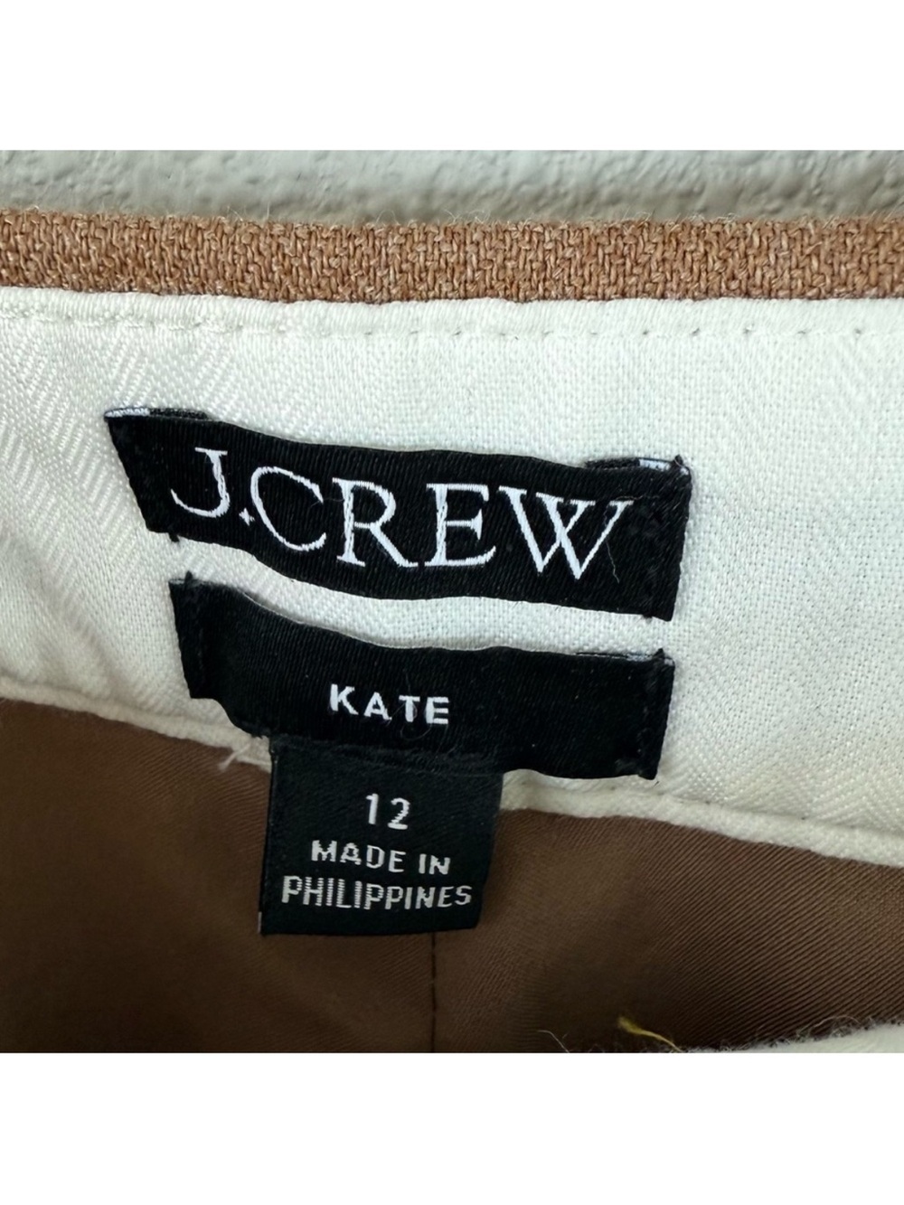 J. Crew Kate Straight Leg Pant Italian City Wool Blend Heather Acorn Women’s 12 - Picture 7 of 12